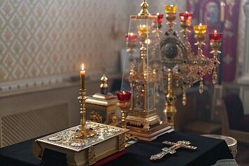 В Троицком храме по окончании Литургии Преждеосвященных Даров был совершен чин освящения колива.