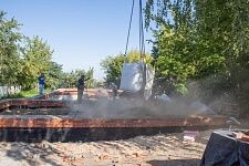 Разгрузка керамзита на площадке