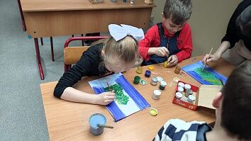 Занятие в Воскресной школе - Рисуем зиму, знакомимся с Спиридоном Тримифунтском