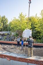 Разгрузка керамзита на площадке