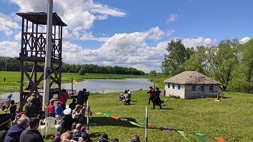 На православном фестивале «Служение богу и отечеству».