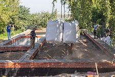 Разгрузка керамзита на площадке