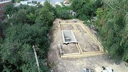 Подготовка  опалубки для залива фундамента