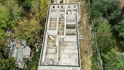 Работы по 1 этажу. Закладка коммуникаций.