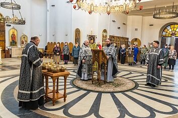 Память св. Феодора Тирона. Освящение колива в Троицком храме.