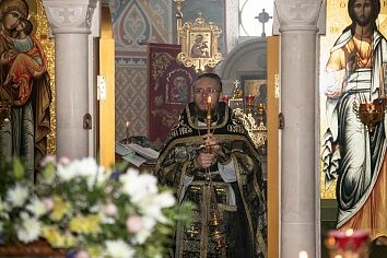 В Троицком храме по окончании Литургии Преждеосвященных Даров был совершен чин освящения колива.
