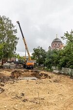 Разгрузка фундаментных блоков