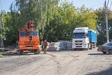 Разгрузка керамзита на площадке