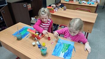 Занятие в Воскресной школе - Рисуем зиму, знакомимся с Спиридоном Тримифунтском