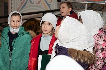 Гимназический хор на службе в храме