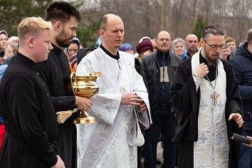 Великая Суббота. Освящение пасхальной снеди.