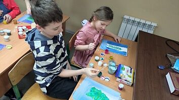 Занятие в Воскресной школе - Рисуем зиму, знакомимся с Спиридоном Тримифунтском