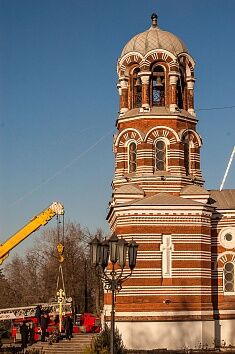Освящение креста в Троицком храме в Щурово