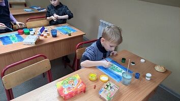 Занятие в Воскресной школе - Рисуем зиму, знакомимся с Спиридоном Тримифунтском