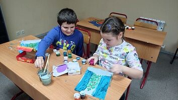 Занятие в Воскресной школе - Рисуем зиму, знакомимся с Спиридоном Тримифунтском