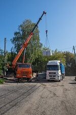 Разгрузка керамзита на площадке