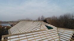 Завершение работ по обрешетке и начало облицовочных работ