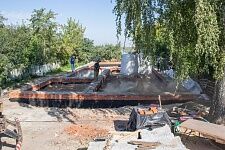 Разгрузка керамзита на площадке