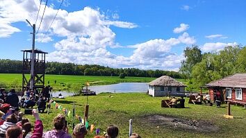 На православном фестивале «Служение богу и отечеству».