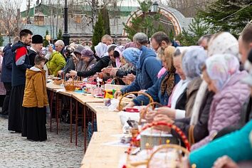 Великая Суббота. Освящение пасхальной снеди.