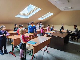 Занятие в Воскресной школе - Рисуем зиму, знакомимся с Спиридоном Тримифунтском