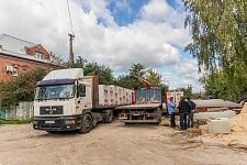 Разгрузка газобетонных блоков